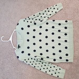 Talbots Medium Polka Dot 3/4 Sleeve Lightweight Spring Summer Sweater Top